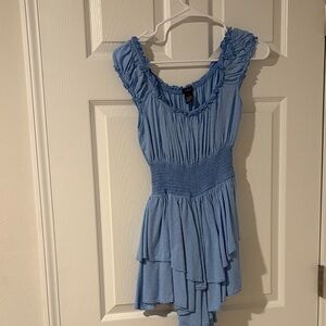 Rue21 Light Blue Ruffled Top